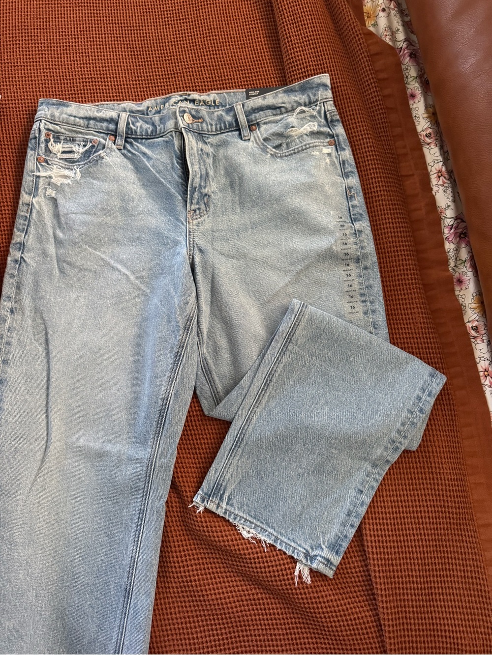 American Eagle High Rise Straight Stretch Jeans Size 16 Regular NWT
